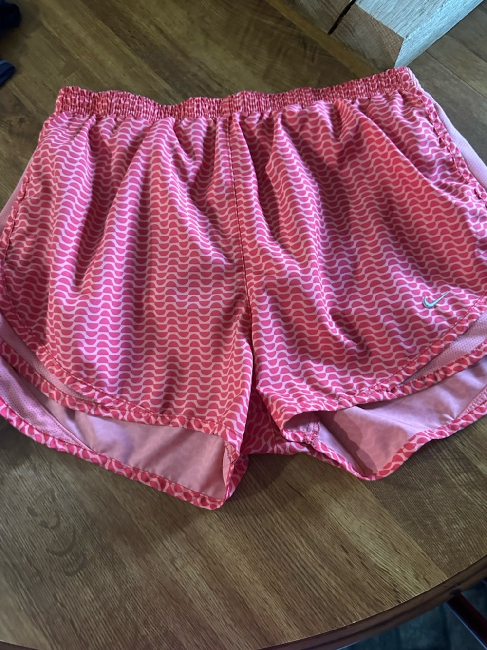 Nike Pink Wave Print Athletic Shorts